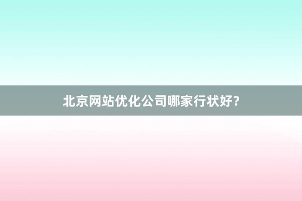 北京网站优化公司哪家行状好？